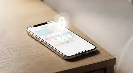 Smartphone displaying a secure health calendar screen with privacy lock icon